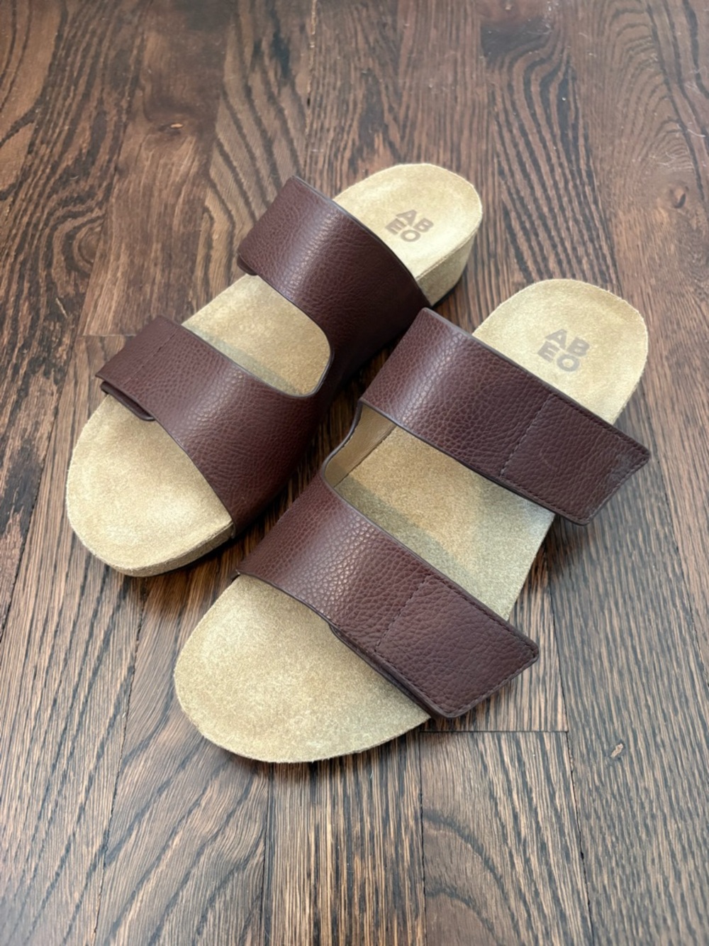 Abeo Gabie Double-Strap Sandal in Dark Brown, like new